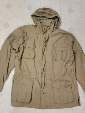 VTG L.L. Bean Canvas Safari Utility Shooting Jacket Men's Large Cargo Gorpcore